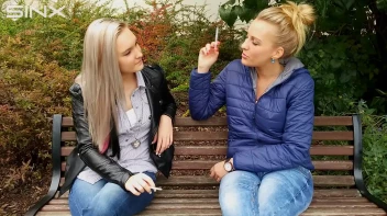 Seductive Blondes Take A Smoke Break Screencap 13 on sinx.preview.netperv.com
