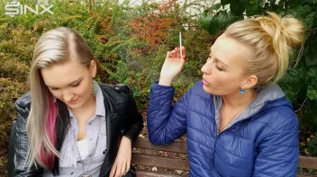 Seductive Blondes Take A Smoke Break Screencap 16 on sinx.preview.netperv.com