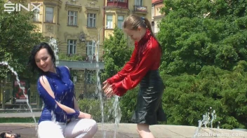 Fountain Fun, Two Cuties Getting Wet And Messy Screencap 18 on sinx.preview.netperv.com