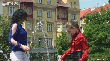 Fountain Fun, Two Cuties Getting Wet And Messy Screencap 21 on sinx.preview.netperv.com