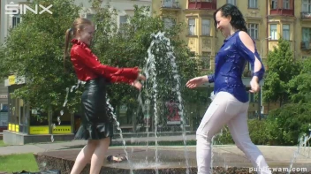 Fountain Fun, Two Cuties Getting Wet And Messy Screencap 24 on sinx.preview.netperv.com