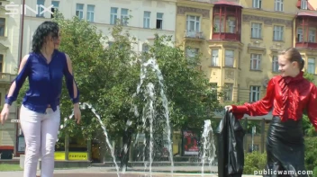 Fountain Fun, Two Cuties Getting Wet And Messy Screencap 26 on sinx.preview.netperv.com