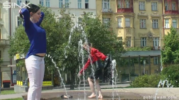 Fountain Fun, Two Cuties Getting Wet And Messy Screencap 28 on sinx.preview.netperv.com