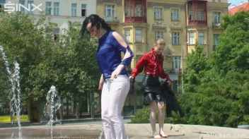 Fountain Fun, Two Cuties Getting Wet And Messy Screencap 29 on sinx.preview.netperv.com