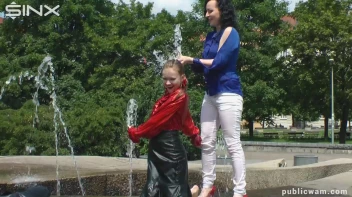 Fountain Fun, Two Cuties Getting Wet And Messy Screencap 12 on sinx.preview.netperv.com