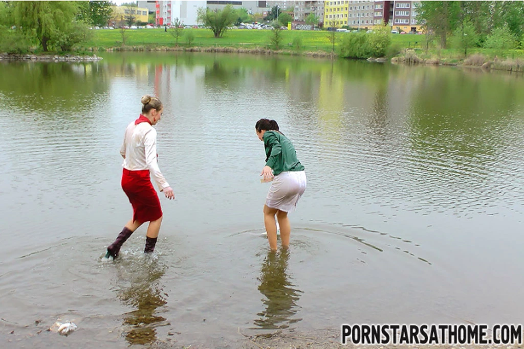 Messy Catfight Ends Up In The Pond on sinx.preview.netperv.com