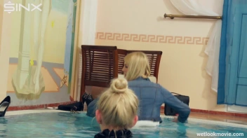 Clothed Lesbian Friends Jump Into Pool Together Screencap 38 on sinx.preview.netperv.com