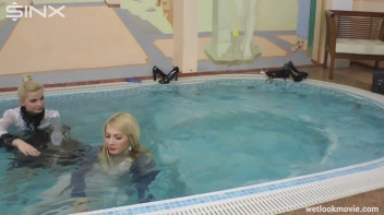 Clothed Lesbian Friends Jump Into Pool Together Screencap 43 on sinx.preview.netperv.com