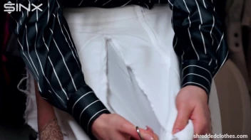 Blonde's Big Tits Burst Out Of Shredded Shirt - Cam 2 Screencap 16 on sinx.preview.netperv.com