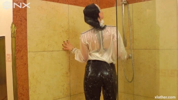 Clothed Beauty Showering In Satin Blouse Screencap 38 on sinx.preview.netperv.com