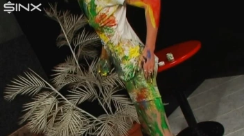Wet And Messy Paint Play With Sexy Blonde Screencap 61 on sinx.preview.netperv.com