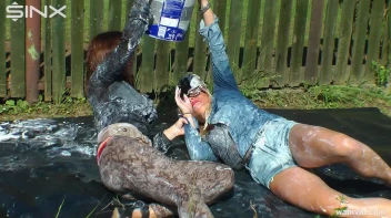 Curvy brunette and blonde get drenched in sticky white paint Screencap 46 on sinx.preview.netperv.com