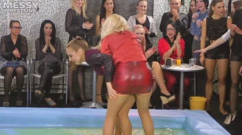 Messy Wrestling:  Roughin' It Up In The Oil Till They're Shredded Down To The Panties! Regular Footage!!! Screencap 13 on sinx.preview.netperv.com