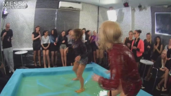 Messy Wrestling:  Roughin' It Up In The Oil Till They're Shredded Down To The Panties! Regular Footage!!! Screencap 27 on sinx.preview.netperv.com