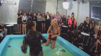 Messy Wrestling:  Roughin' It Up In The Oil Till They're Shredded Down To The Panties! Regular Footage!!! Screencap 46 on sinx.preview.netperv.com