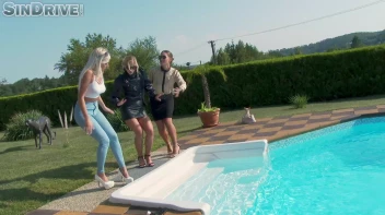 Take A Dip In The Pool And Then My Pussy!  Three Babes Seize The Day And Feast Their Way! Screencap 4 on sinx.preview.netperv.com