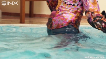 Brunette In Jeans Enters Swimming Pool Clothed Screencap 21 on sinx.preview.netperv.com