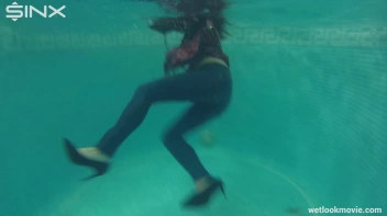 Brunette In Jeans Enters Swimming Pool Clothed Screencap 28 on sinx.preview.netperv.com