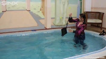 Brunette In Jeans Enters Swimming Pool Clothed Screencap 35 on sinx.preview.netperv.com