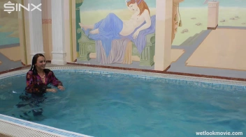 Brunette In Jeans Enters Swimming Pool Clothed Screencap 38 on sinx.preview.netperv.com