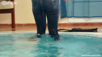 Brunette In Jeans Enters Swimming Pool Clothed Screencap 10 on sinx.preview.netperv.com