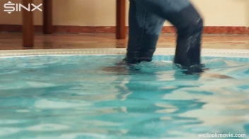 Brunette In Jeans Enters Swimming Pool Clothed Screencap 13 on sinx.preview.netperv.com