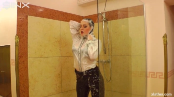 Clothed Beauty Showering In Satin Blouse Screencap 22 on sinx.preview.netperv.com