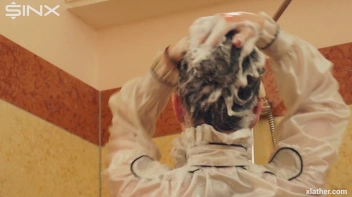 Clothed Beauty Showering In Satin Blouse Screencap 27 on sinx.preview.netperv.com