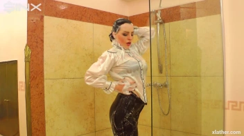 Clothed Beauty Showering In Satin Blouse Screencap 29 on sinx.preview.netperv.com