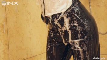 Clothed Beauty Showering In Satin Blouse Screencap 33 on sinx.preview.netperv.com