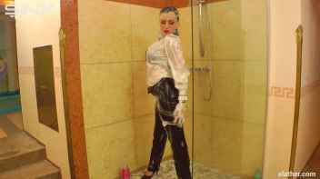 Clothed Beauty Showering In Satin Blouse Screencap 35 on sinx.preview.netperv.com