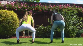 Cute Babes Get Soaked During Exercise - Cam 2 Screencap 13 on sinx.preview.netperv.com