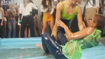 Messy Wrestling: Battle Babes Clothes Rippin',  Freaky Swimmin' And Action Sweatin' In The Oil!!! Screencap 20 on sinx.preview.netperv.com
