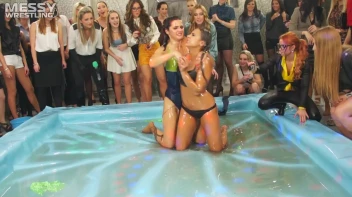 Messy Wrestling: Battle Babes Clothes Rippin',  Freaky Swimmin' And Action Sweatin' In The Oil!!! Screencap 82 on sinx.preview.netperv.com