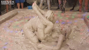 Messy Wrestling: Tattooed Beauty, Ripped Clothes & Lots Of Mud Covered Booby & Booty! Screencap 56 on sinx.preview.netperv.com