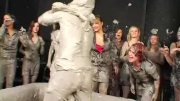 Two Dozen Babes Cheer On The Mud Fight Screencap 97 on sinx.preview.netperv.com