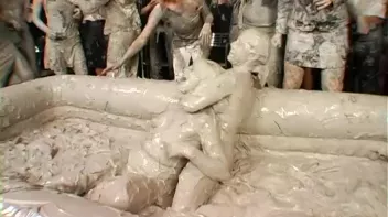 Two Dozen Babes Cheer On The Mud Fight Screencap 54 on sinx.preview.netperv.com