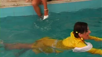 Satin Clad Cuties Hop In The Pool Screencap 9 on sinx.preview.netperv.com