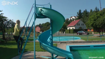 Sexy Blonde Swims And Splashes In Outdoor Pool Screencap 17 on sinx.preview.netperv.com