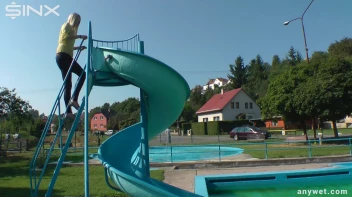 Sexy Blonde Swims And Splashes In Outdoor Pool Screencap 18 on sinx.preview.netperv.com