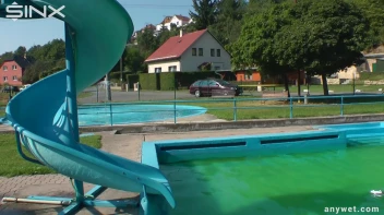 Sexy Blonde Swims And Splashes In Outdoor Pool Screencap 19 on sinx.preview.netperv.com