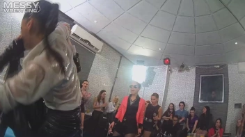 Messy Wrestling: Two Rowdy Audience Rumbles In The Oil End In Shiny See-Through Clothes! Screencap 9 on sinx.preview.netperv.com