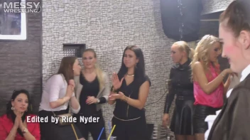 Messy Wrestling: Two Rowdy Audience Rumbles In The Oil End In Shiny See-Through Clothes! Screencap 2 on sinx.preview.netperv.com