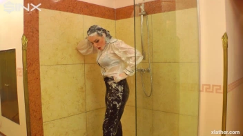 Clothed Beauty Showering In Satin Blouse Screencap 21 on sinx.preview.netperv.com