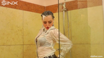 Clothed Beauty Showering In Satin Blouse Screencap 26 on sinx.preview.netperv.com