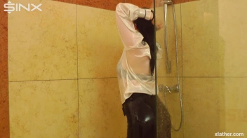 Clothed Beauty Showering In Satin Blouse Screencap 42 on sinx.preview.netperv.com