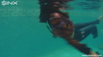 Brunette In Jeans Enters Swimming Pool Clothed Screencap 32 on sinx.preview.netperv.com