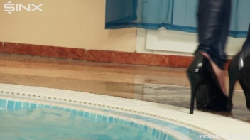 Brunette In Jeans Enters Swimming Pool Clothed Screencap 45 on sinx.preview.netperv.com