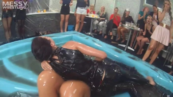 Making The Most Of The Mess As They Romp, Stomp, and Slop It Up In The Oil! 2 Audience Fights!! Screencap 11 on sinx.preview.netperv.com