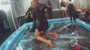 Making The Most Of The Mess As They Romp, Stomp, and Slop It Up In The Oil! 2 Audience Fights!! Screencap 37 on sinx.preview.netperv.com